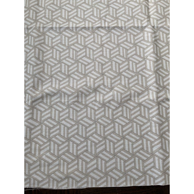 Beige Schumacher Miles Redd Tumbling Blocks 2+ Yards Fabric For Sale - Image 8 of 11