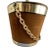 Georges Briard Brown Suede Ice Bucket With Gold Tone Chain Handle MCM 1960s Mid-Century For Sale - Image 9 of 12