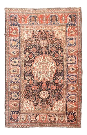 Antique Red Bakhtiari Persian Area Rug