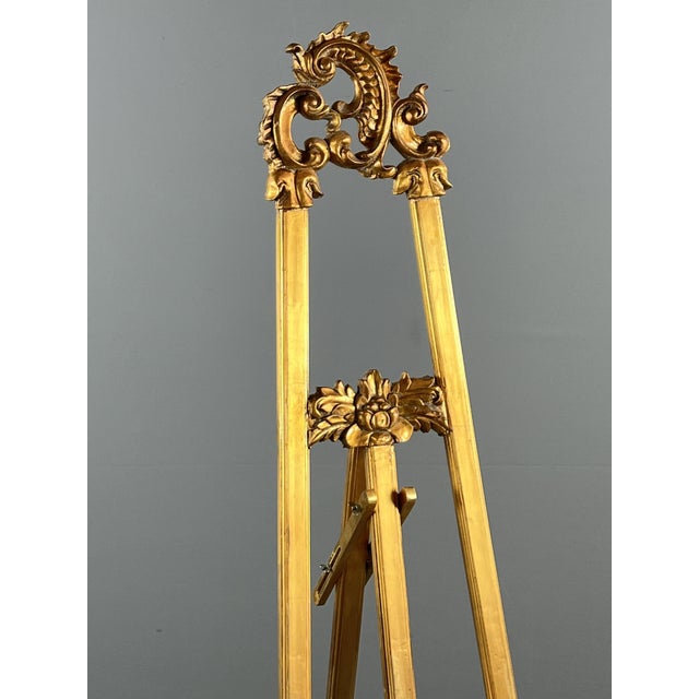 Wood Large Carved and Gilded Wooden Easel For Sale - Image 7 of 9
