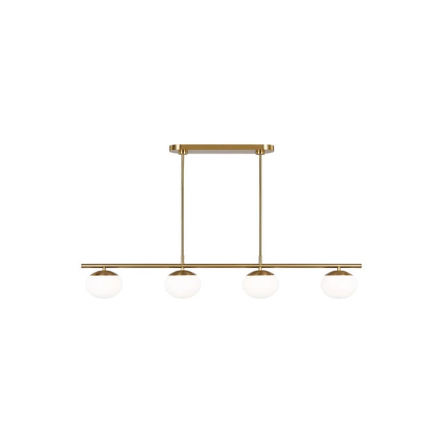 2020s ED Ellen DeGeneres by Visual Comfort Studio Lune Medium Linear Chandelier, Burnished Brass For Sale - Image 5 of 5