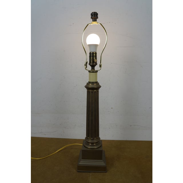 Brass Visual Comfort Neoclassical Brass Corinthian Column Pillar Candlestick Lamp For Sale - Image 8 of 10