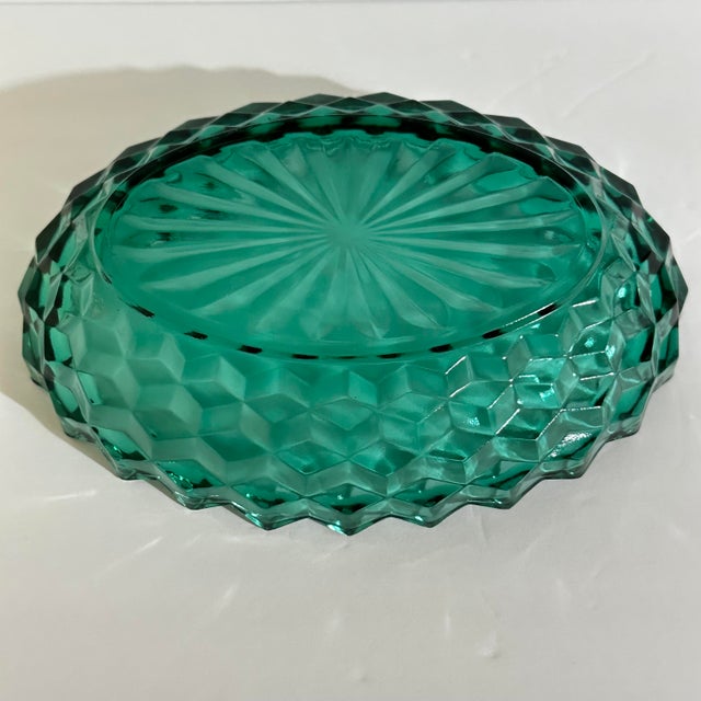 Vintage Indiana Glass American Whitehall Teal Oval Serving Dish Chairish