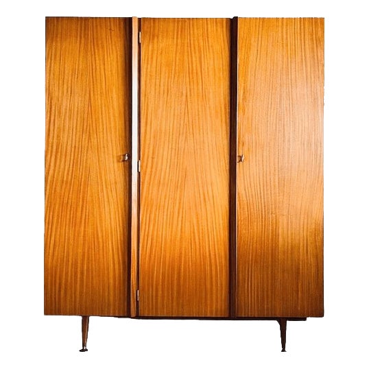 Vintage Danish Three-Door Wardrobe in Teak, 1960s For Sale