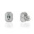 1.23ct Modern Aquamarine & Diamond Double Halo Stud Earrings 14k Gold- 2 Pieces For Sale - Image 4 of 16