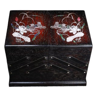 Zitan Wood Expanding Box Inlaid With Mother-of-Pearl For Sale