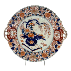 Antique Japanese Imari Decorated Pierced Handled Platter