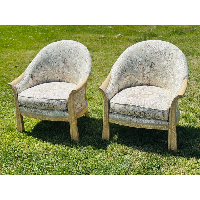 1960s Vintage Barrel Back Chairs, Reupholstered, a Pair For Sale - Image 5 of 8