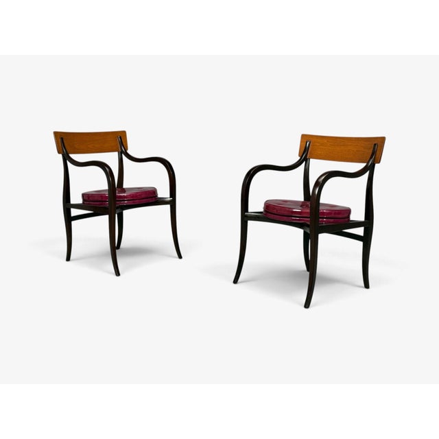 Edward Wormley, Alexandria Armchairs, Mahogany, Walnut, United States, 1960s For Sale - Image 4 of 14