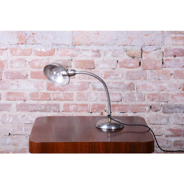 Bauhaus Table Lamp in Chrome-Plated Steel by M. Prokop, Czech, 1930s For Sale - Image 10 of 11