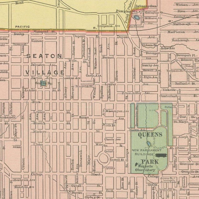 19th Century Antique Map of Toronto with Queens Park by Rand McNally, 1899 For Sale - Image 5 of 12