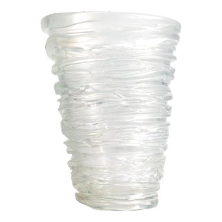 Hand Blown Murano Spiral Vase Frosted Large For Sale