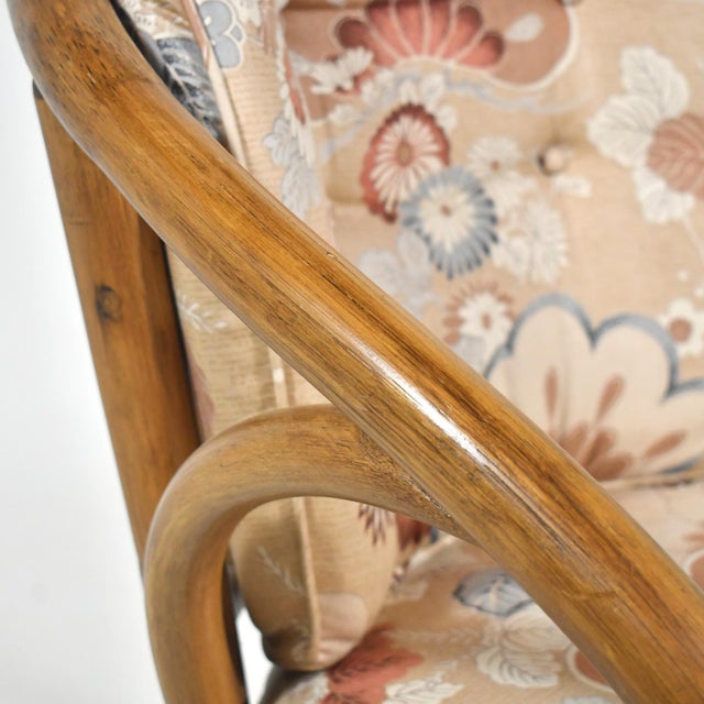 Set of Six Brown Jordan Rattan Swivel Armchairs For Sale - Image 10 of 12