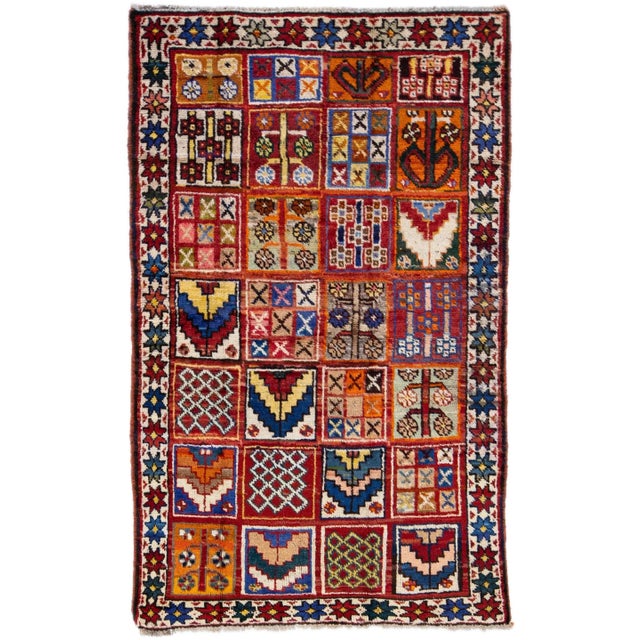 Red 1960s Vintage Persian Heriz Handmade Multi-Color All-Over Wool Rug For Sale - Image 8 of 8