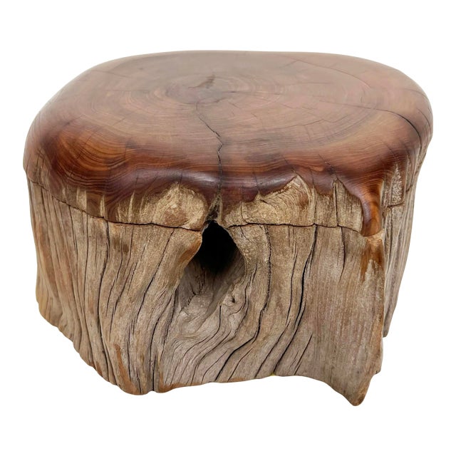 Vintage Natural Edge Hand Made Wooden Box For Sale