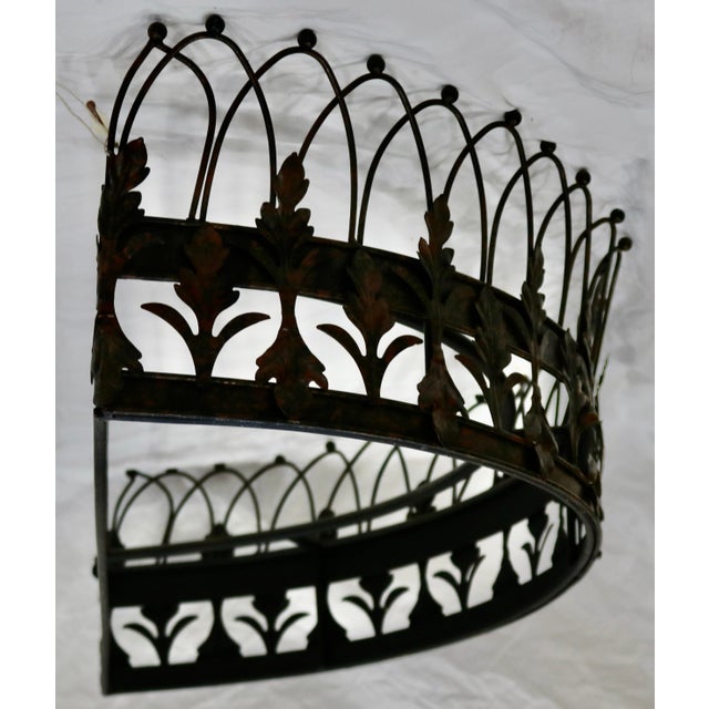 Mid 20th Century Metal Decorative Wall Mounted Bed Crown For Sale In Charlotte - Image 6 of 8
