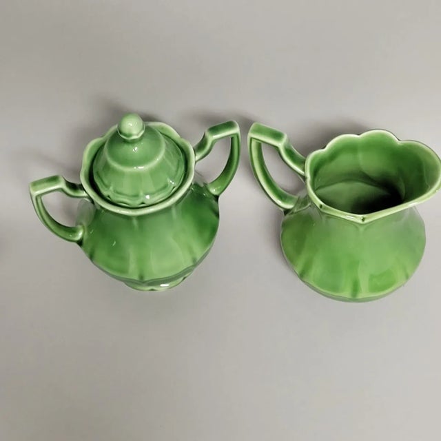 Vintage Johnson Brothers Jade Green Ironstone Coffee & Tea Service, 4-Piece Set, Mid-Century For Sale - Image 10 of 11