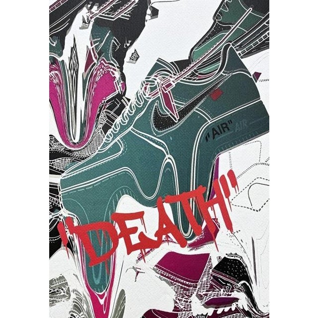 Death NYC - Green Nike - limited edition with certificate Paper: Fine art 300 gsm paper. Numbered 14/100, shipped...