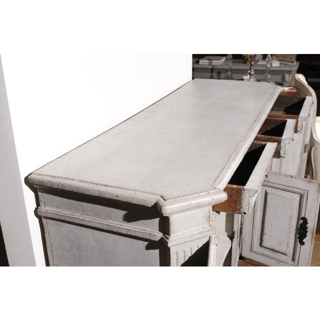 Century Late 18th Century Swedish Gustavian Painted Wood Sideboard with Fluted Pilasters For Sale - Image 10 of 12