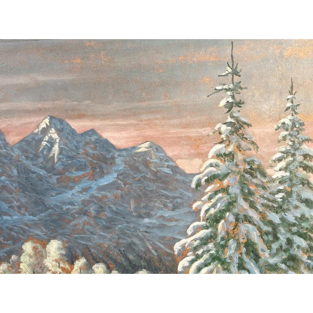 Alfred Kusche, Snowy Landscape, 1920s, Oil on Board For Sale - Image 10 of 16