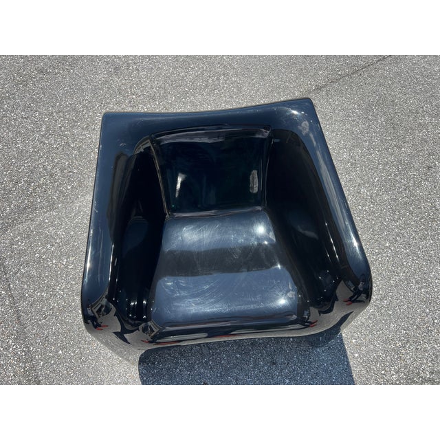 Desalto Toga Chair in Black Lacquered Resin 1960s Italy Signed Desalto For Sale In West Palm - Image 6 of 13