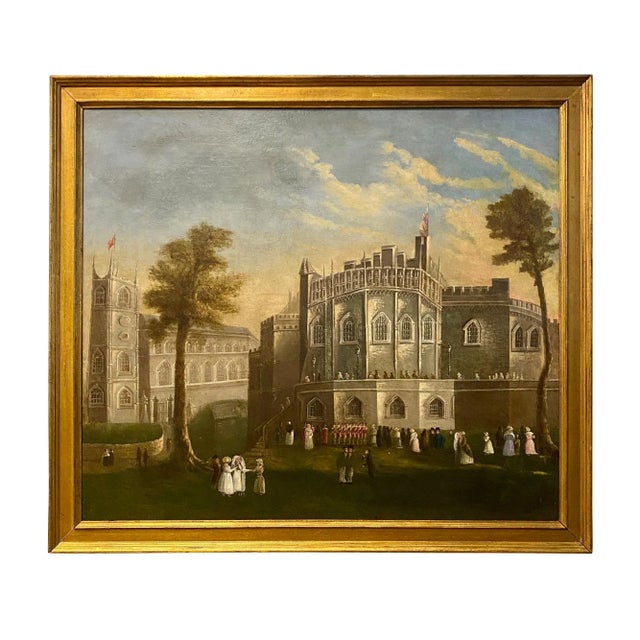 Brown 18th Century English Painting of Durham Castle For Sale - Image 8 of 8