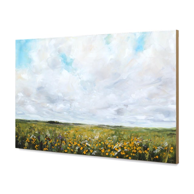 Contemporary Where the Wildflowers Dance - Original Floral Abstract Acrylic and Graphite Canvas Painting For Sale - Image 3 of 9