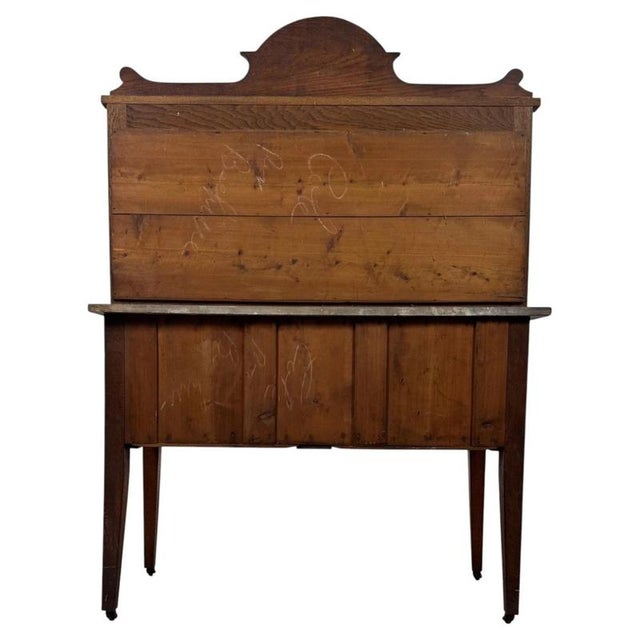Gold Antique Arts & Crafts Oak Washstand with Marble Top For Sale - Image 8 of 11
