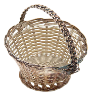 Silver Wire Basket with Circular Base