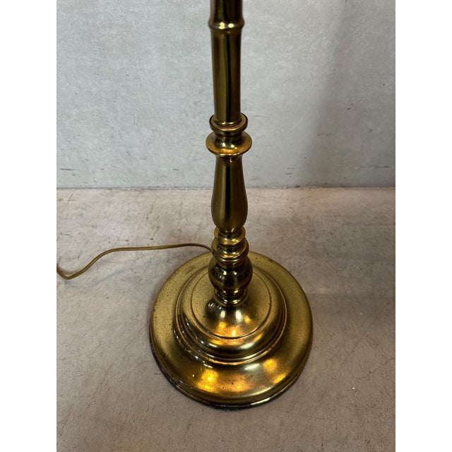 Vintage Brass Faux Bamboo Floor Lamp For Sale - Image 4 of 14