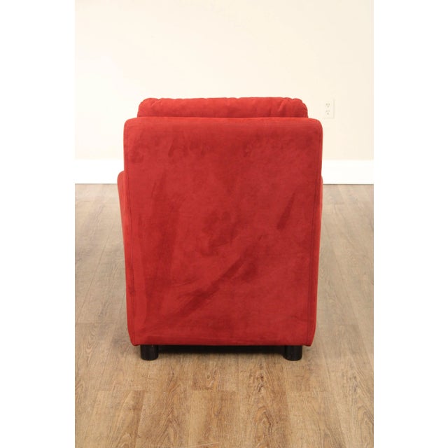 Late 20th Century Roche Bobois Italian Modern Upholstered Lounge Armchair and Ottoman For Sale - Image 5 of 12