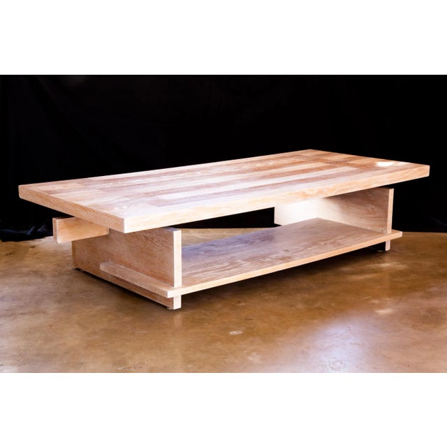 Lane Altavista Coastal Constructivist Cerused White Oak Walnut Coffee Table For Sale - Image 10 of 12