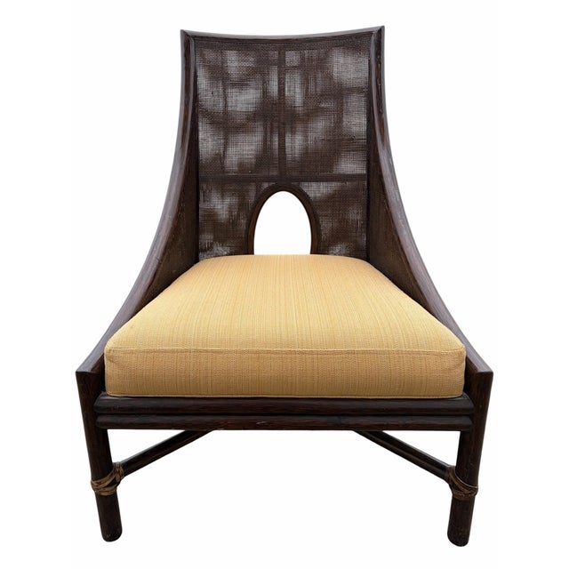 Mid-Century Modern Mid-Century Modern Barbara Barry for McGuire Caned Petite Lounge Chairs - A Pair For Sale - Image 3 of 9