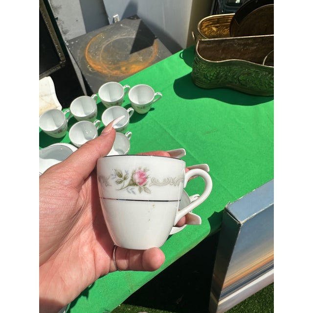 Mikasa First Love Collection of Plates and Tea Set With Pink Rose Accents For Sale In Atlanta - Image 6 of 11