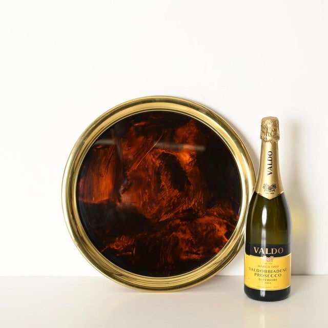 Round Serving Tray in Tortoiseshell Effect from Christian Dior, 1970s For Sale - Image 9 of 12