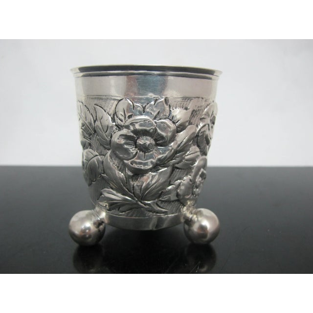 Late 18th Century Frederick Fabritius Danish 18th Century Sterling Silver Repousse Floral Cup For Sale - Image 5 of 6