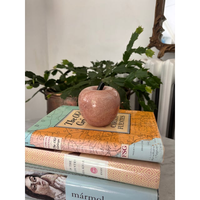 3.25" vintage apple form paper weight in shiny pink marble. I ship quickly and conscientiously. Click on my shop “Pub &...