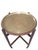 Brown Moroccan Brass Tray Table with Folding Wooden Base, 1960s For Sale - Image 8 of 9