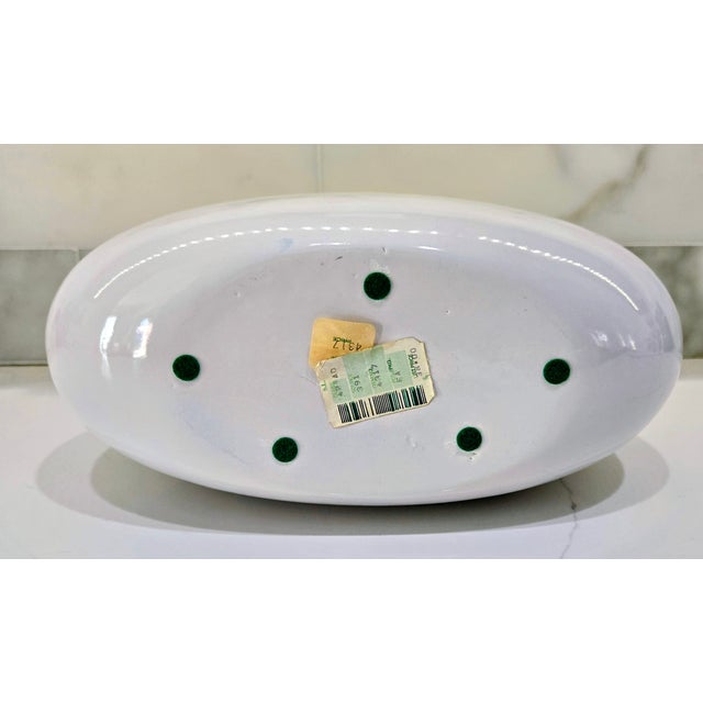 White Vintage Haeger White Low Oval Vase For Sale - Image 8 of 9