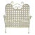 1970s Wrought Iron & Handwoven Iron Magazine Stand Champagne Shabby Chic Finish For Sale