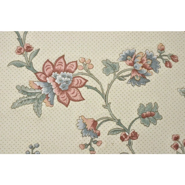 Pink Vintage French Country Louis XV Carved Walnut Pink Floral Footstool Ottoman For Sale - Image 8 of 10