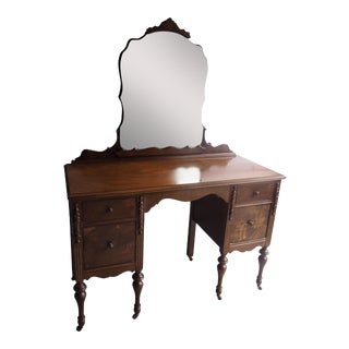 Mirrored Vanity on Caster Wheels For Sale