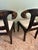Late 20th Century Pair of Anglo-Indian Style Ebonized & Gilt Ram's Head Klismos Chairs With Floral Penwork For Sale - Image 4 of 7