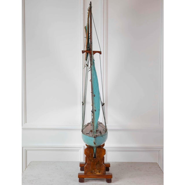 English 20th Century 'Kangaroo' Carved Wood Gaff Cutter Pond Yacht For Sale - Image 11 of 13