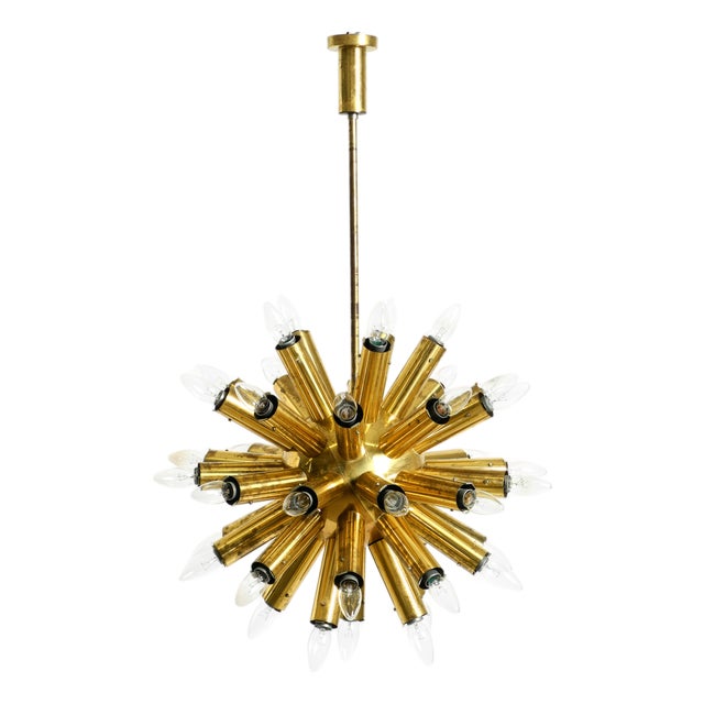 Space Age Brass Ceiling Lamp from J.T. Kalmar, 1960s For Sale