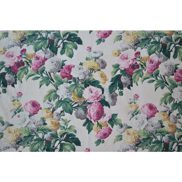 Textile 1950 Floral Cotton Curtain Panel "Saison Happily Married Fabrics" For Sale - Image 7 of 13