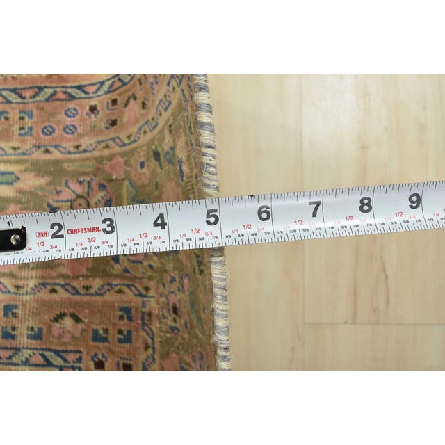 Tabriz Rug 8’1” X 10’11” Pink Wool Vintage Distressed Hand-Knotted Carpet For Sale - Image 13 of 15