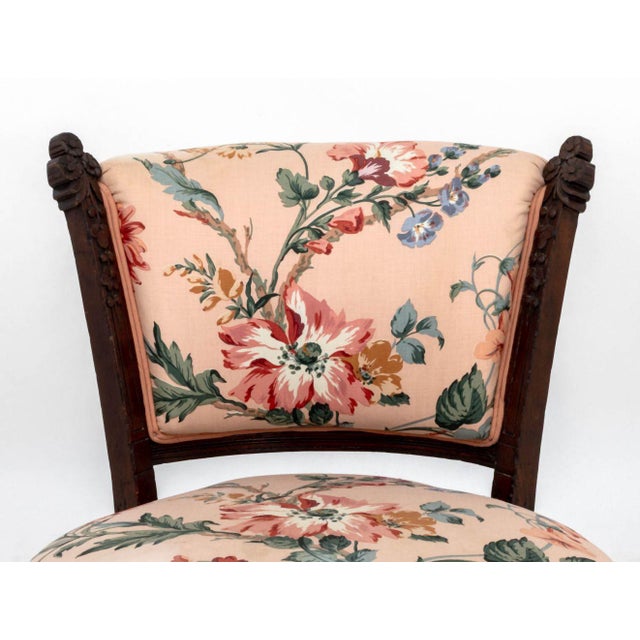 Renaissance Revival Floral Upholstered Low Chair For Sale - Image 4 of 7