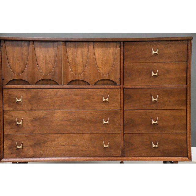 Refinished Broyhill Brasilia Magna Walnut Dresser Mid Century Modern For Sale - Image 10 of 12
