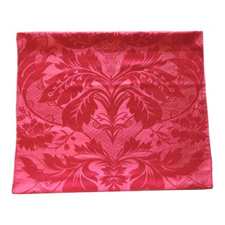 Antique Red Silk Damask Textile Panel For Sale